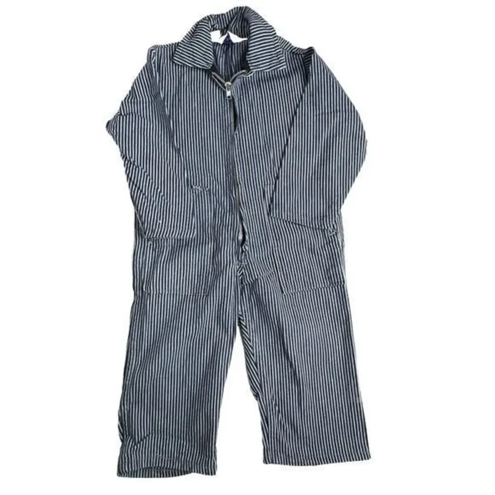 Vintage Stripe Denim Navy Jumpsuit Pella Dutchie Play Tog